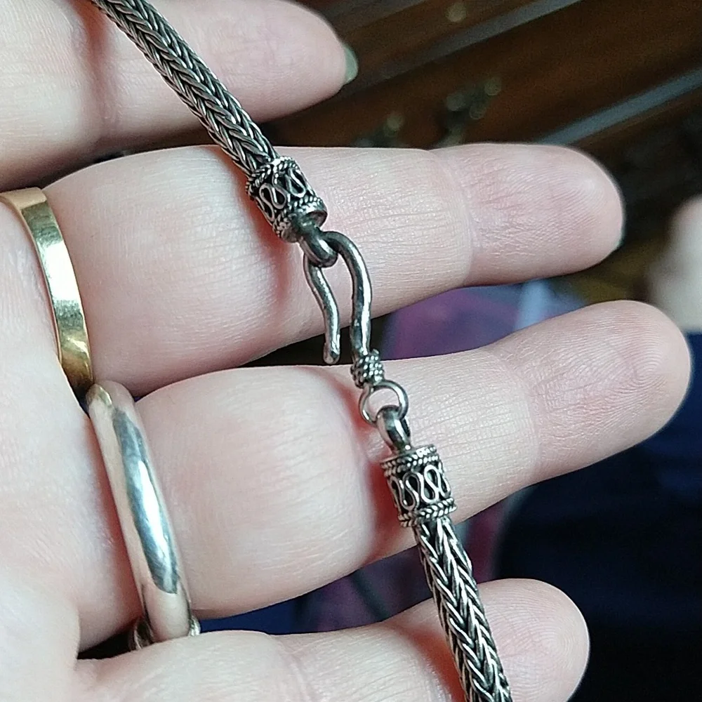 Vintage Bali style snake chain 925 sterling silver
